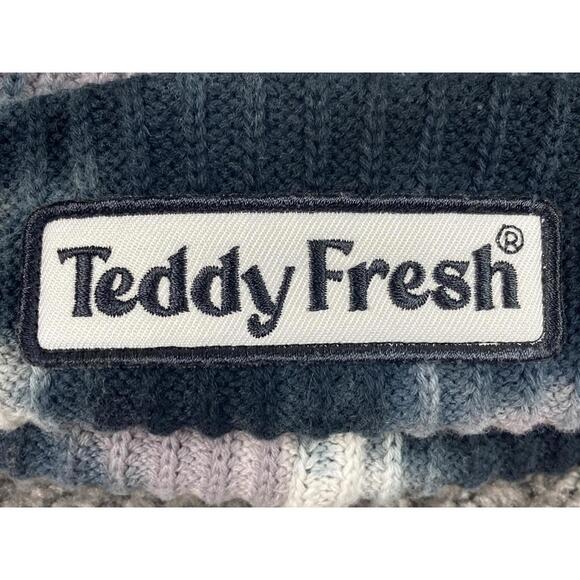 Teddy Fresh Tie-Dye Knit Beanie Hat Black Gray One Size 100% Cotton - Picture 3 of 7